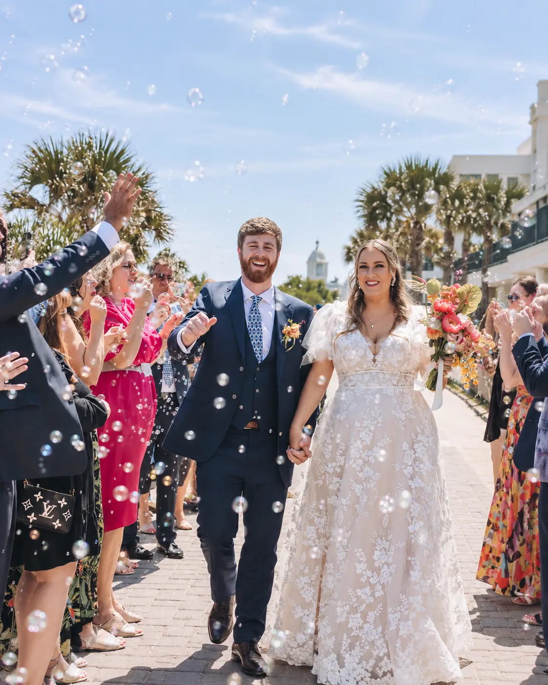 A joyful moment during the wedding celebration